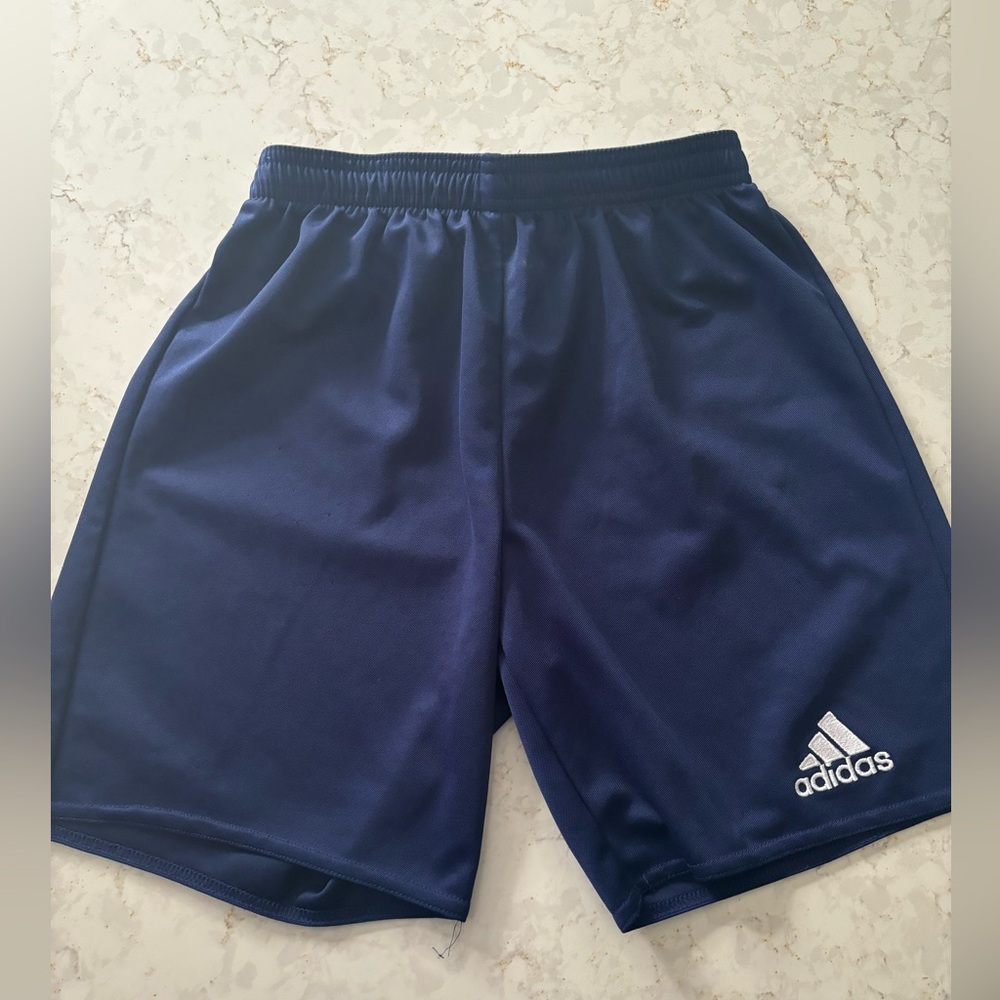 Youth Adidas shorts. Navy blue. Youth large.